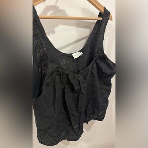 Women's Black Gathered Front Sleeveless Camisole